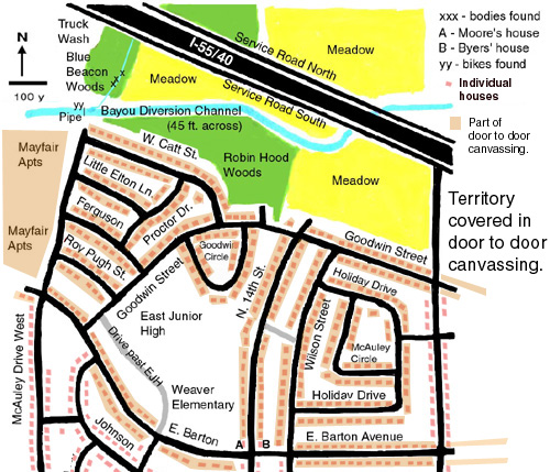 map of area canvassed during door to doors.