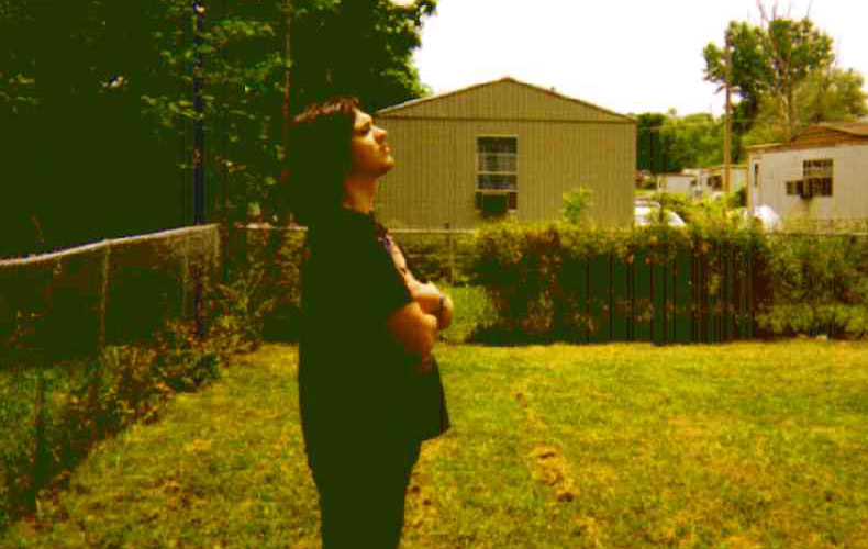 Damien Echols in his backyard